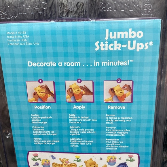 NIB Disney Winnie the Pooh Wall Decals - Red and Yellow Stick ups - Picture 5 of 16